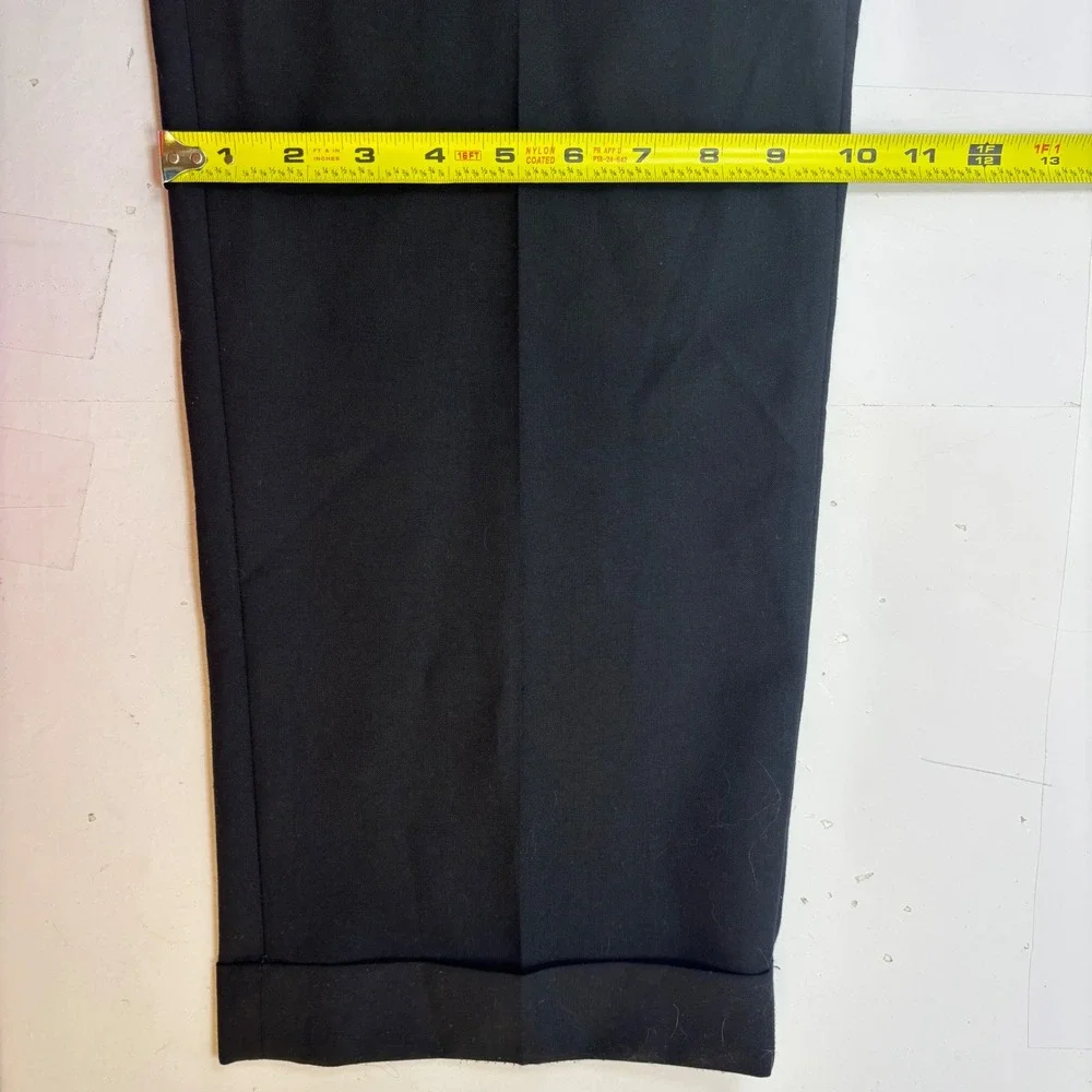 Lauren Ralph Lauren Mens Black Double Pleated Cuffed Dress Pants 40W 32L